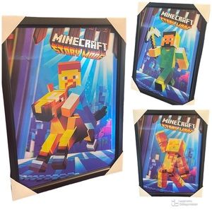 📦 New Minecraft Story Mode Gaming Framed 3D Lenticular Poster / Picture